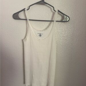 Brandy Melville Cream Lace Trim Tank Top